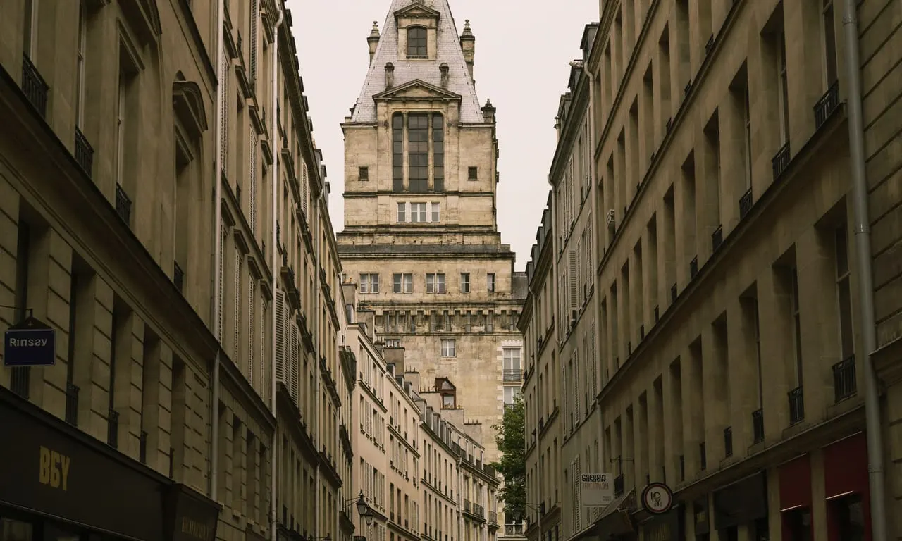 Rue ancienne et dense du centre de Paris, 2e arrondissement